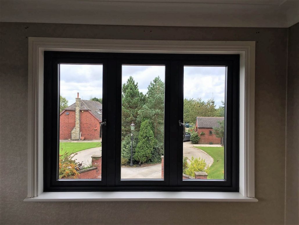 Residence Collection R ² flush sash window in Anthracite grey internal
